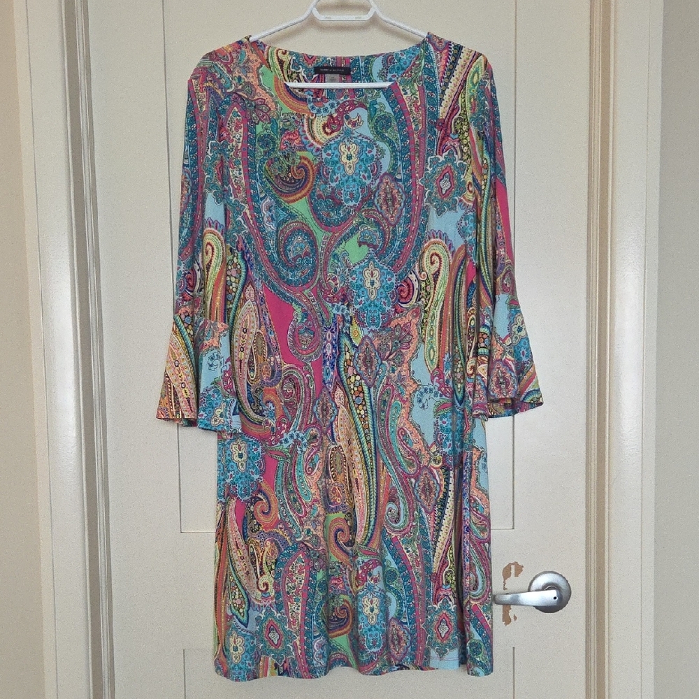 Tommy Hilfiger Multicolor Paisley Long Sleeve Dress